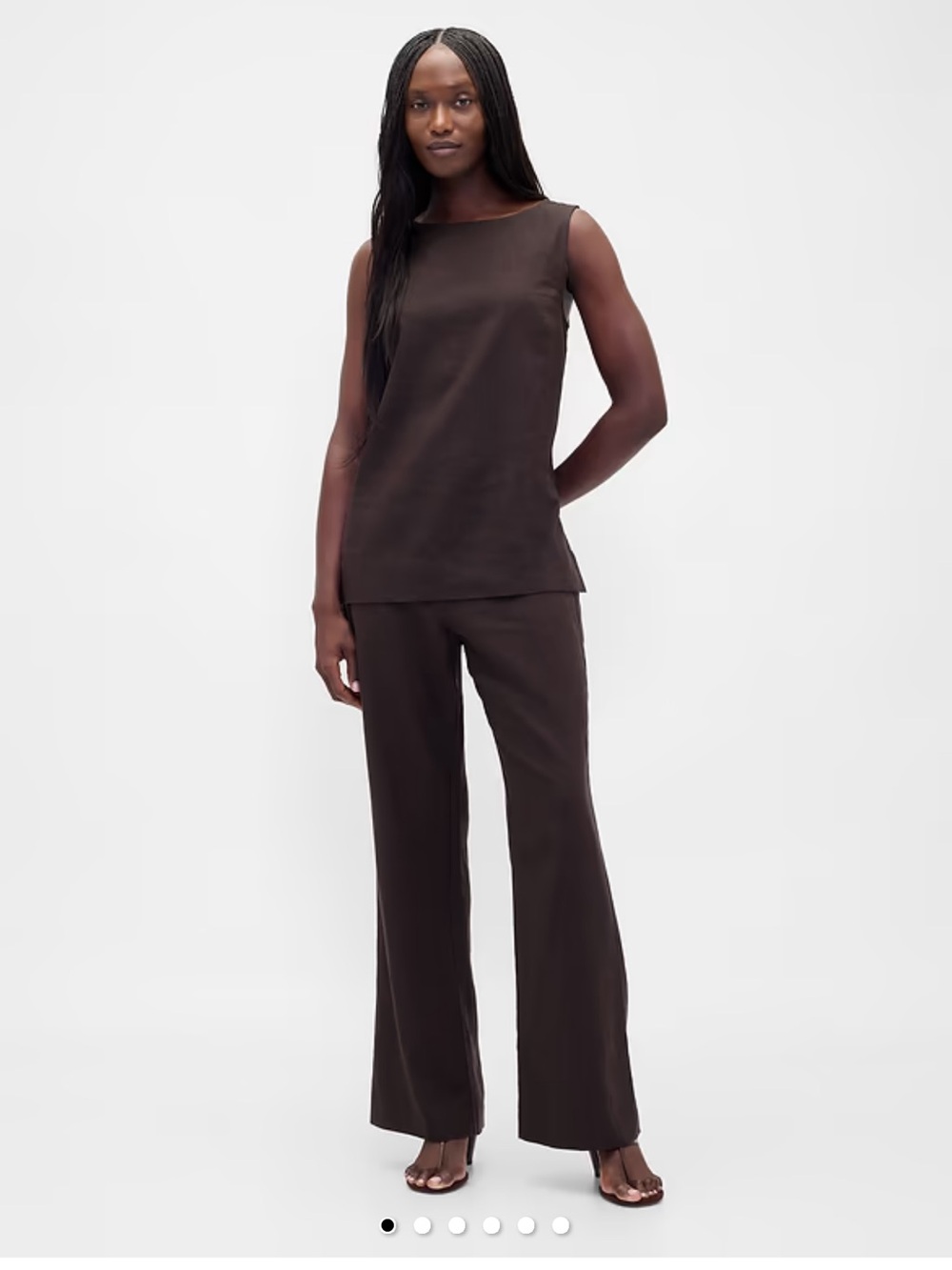 GAP Sleeveless Wide-Leg Set - Dark Brown